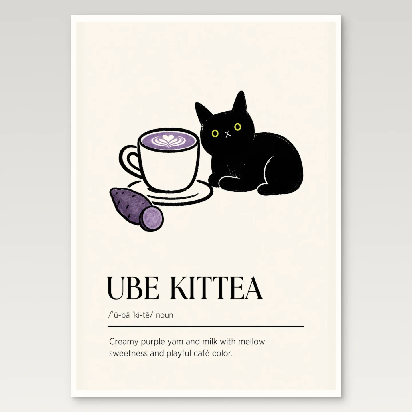 Ube Kittea Poster mockup