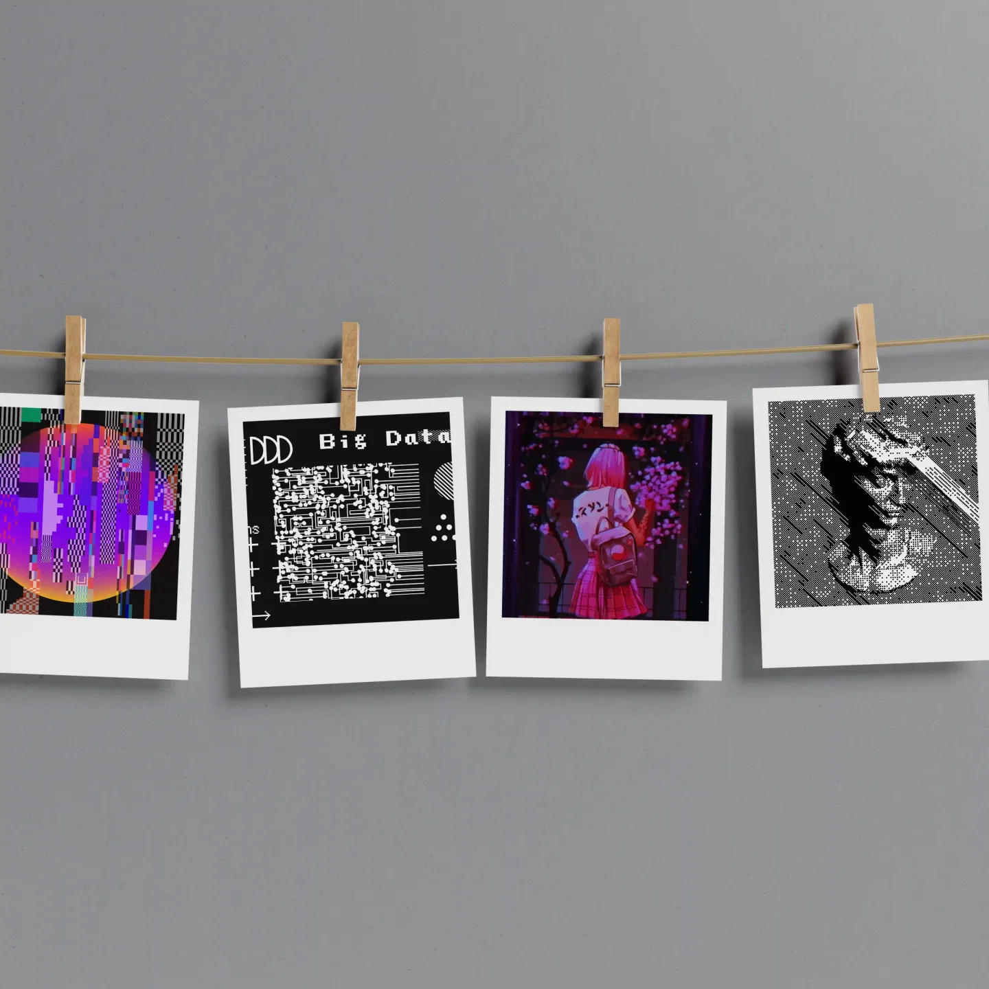 Glitch Aesthetic Prints Set of 12