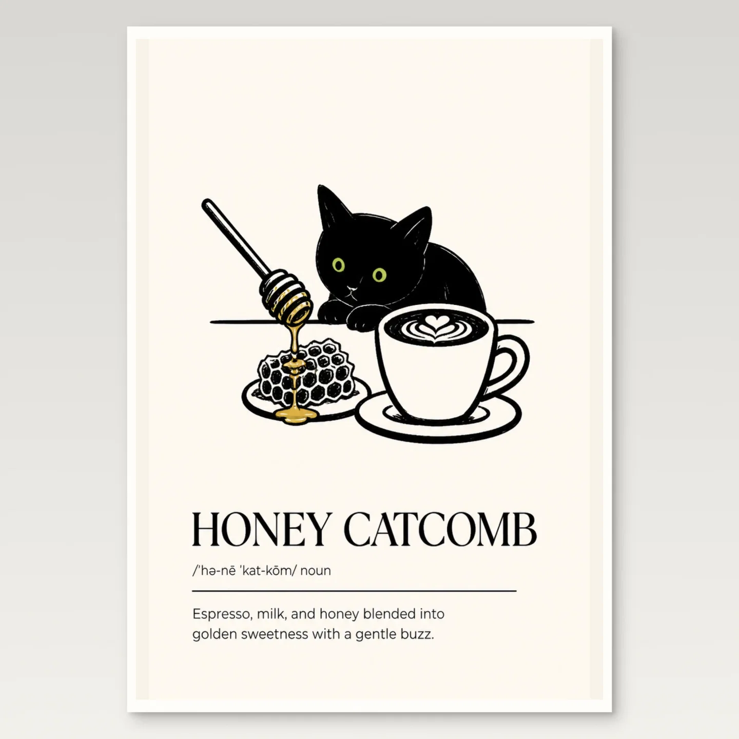 Honey Catcomb Poster mockup