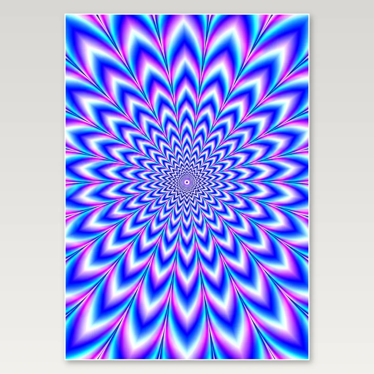 Ice Blue Starburst A4 Poster mockup