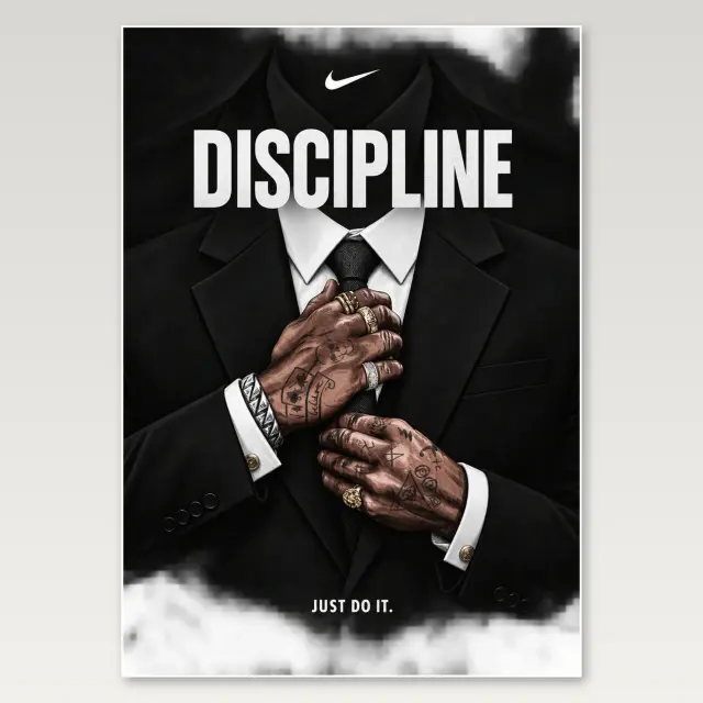 Discipline Black A4 Poster