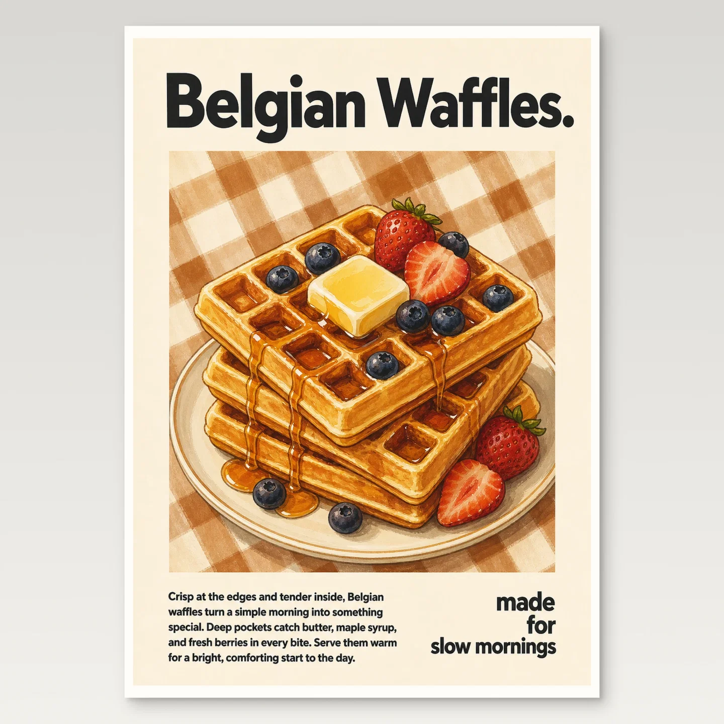 Belgian Waffles Poster mockup