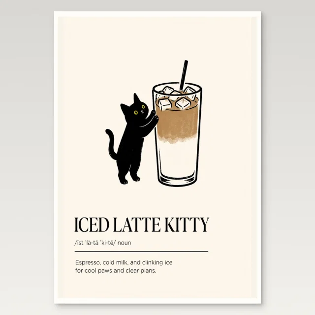 Iced Latte Kitty Poster