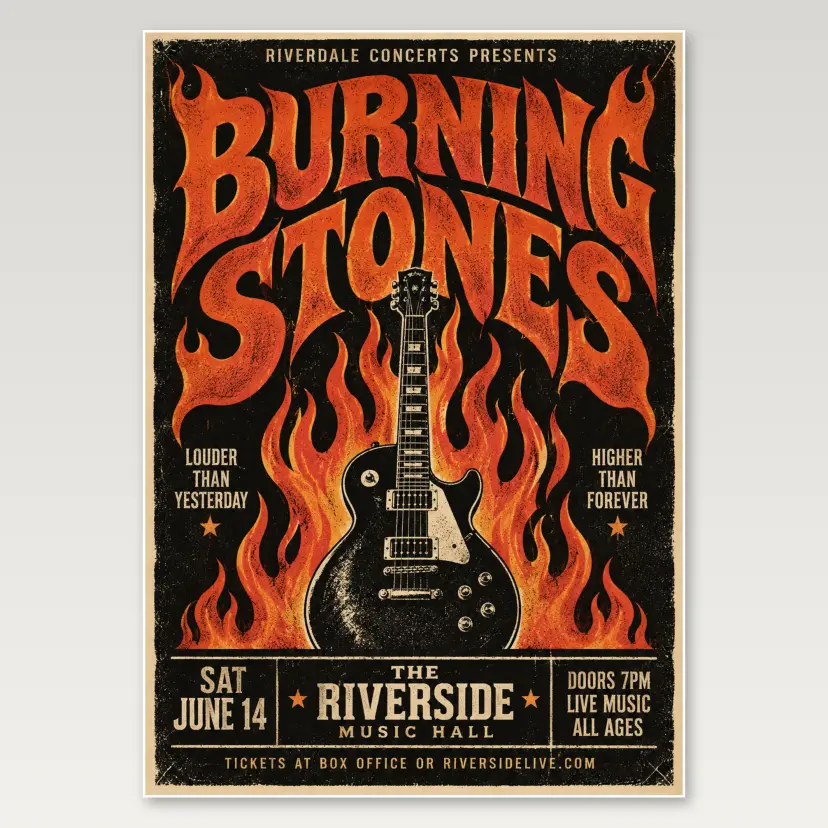 ACDC Fire Live A4 Poster
