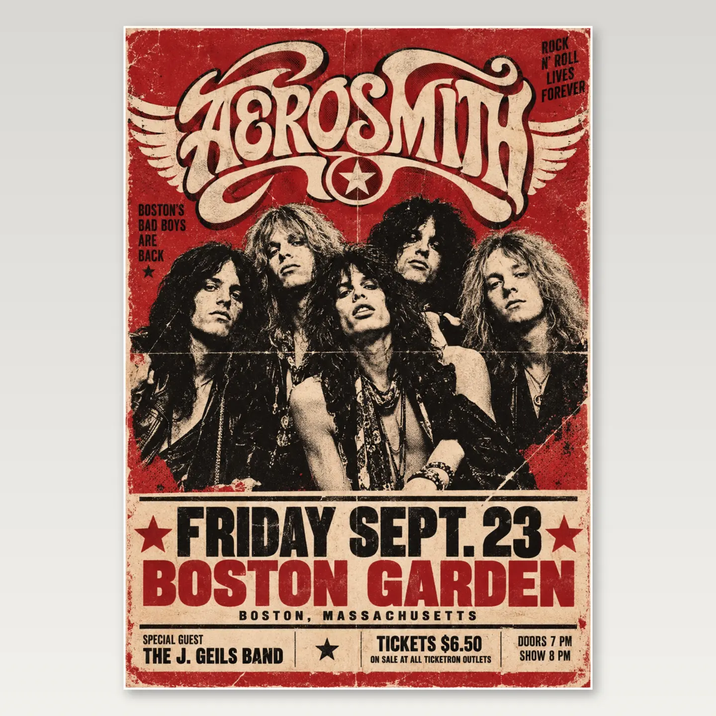 Aerosmith Red Portrait A4 Poster mockup