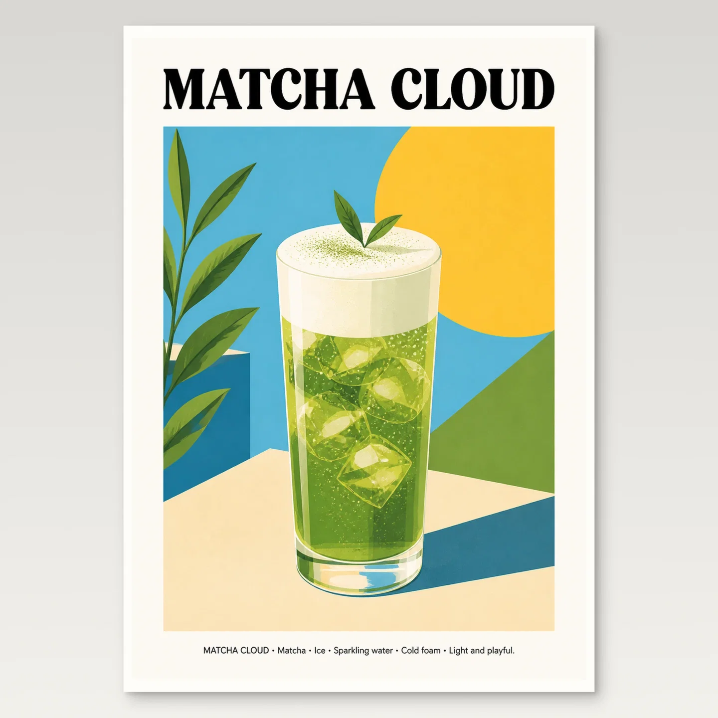 Matcha Cloud Poster mockup