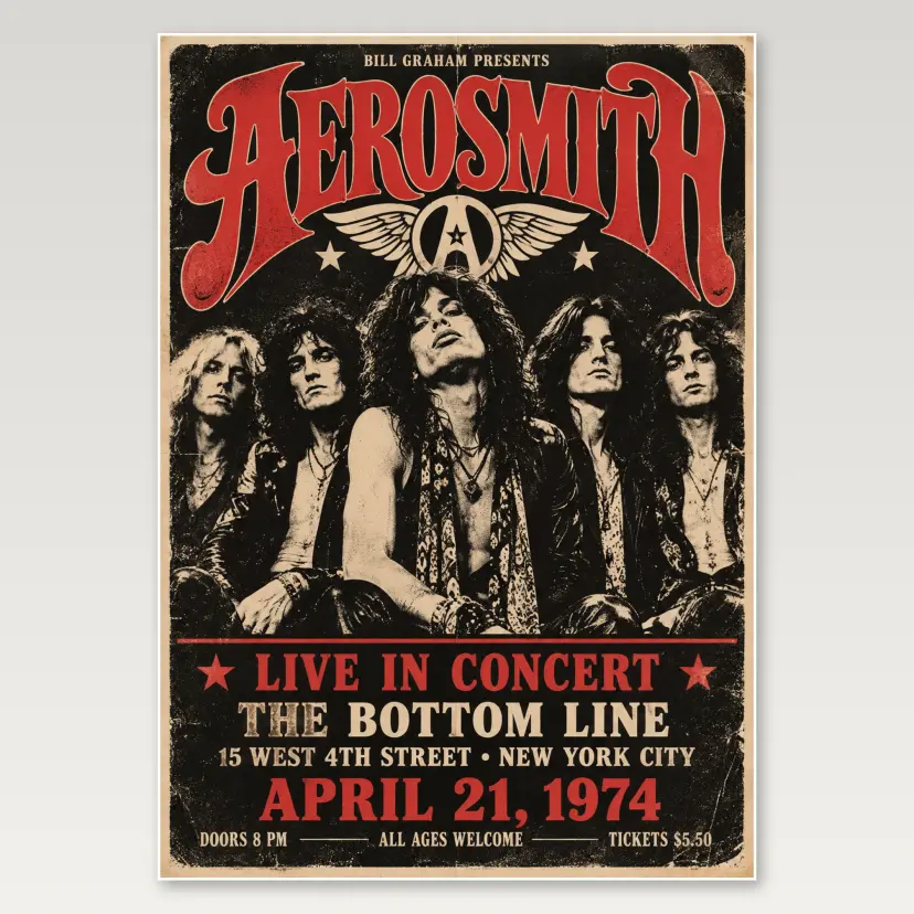 Aerosmith Dark Gig A4 Poster
