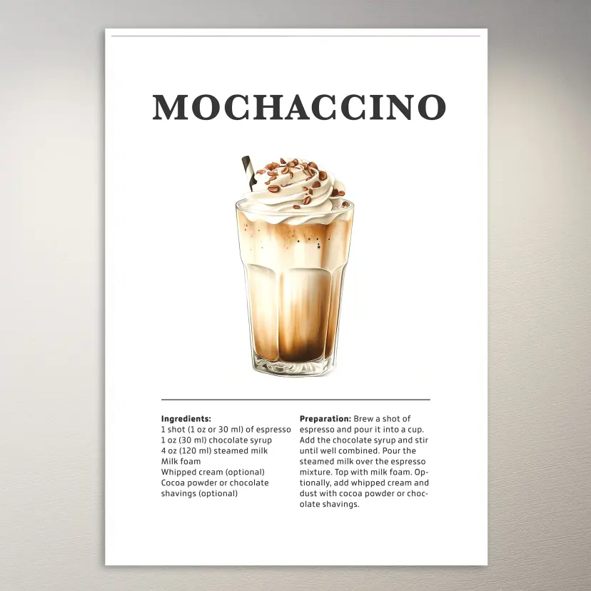 Mochaccino Drink Recipe Poster