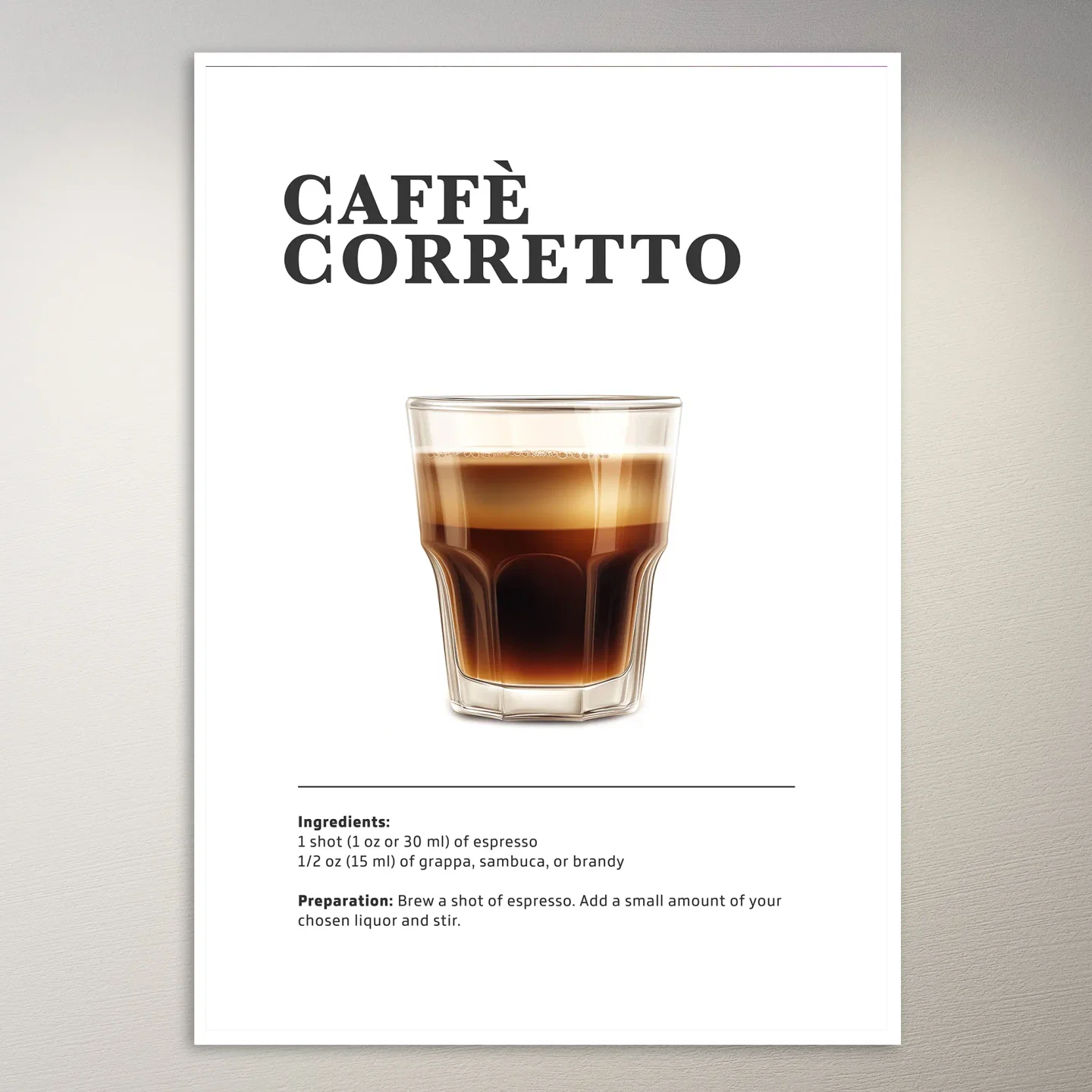 Caffe Corretto Drink Poster