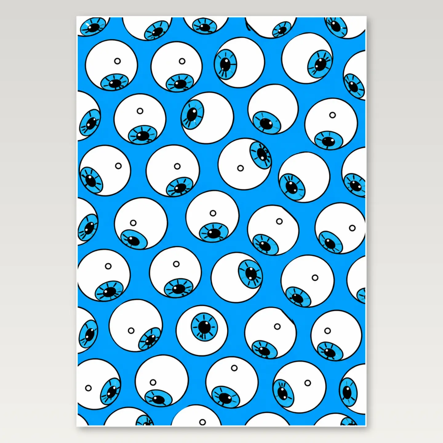 Blue Eyeball Pattern A4 Poster mockup