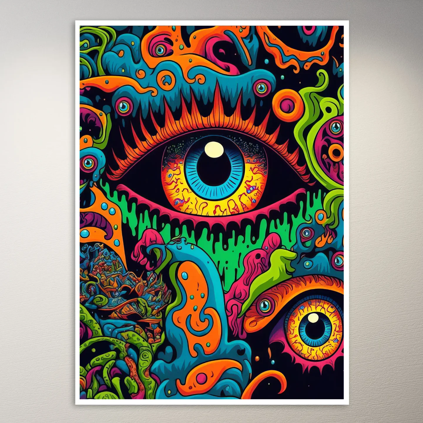 Psychedelic Eye in Vivid Colors Poster