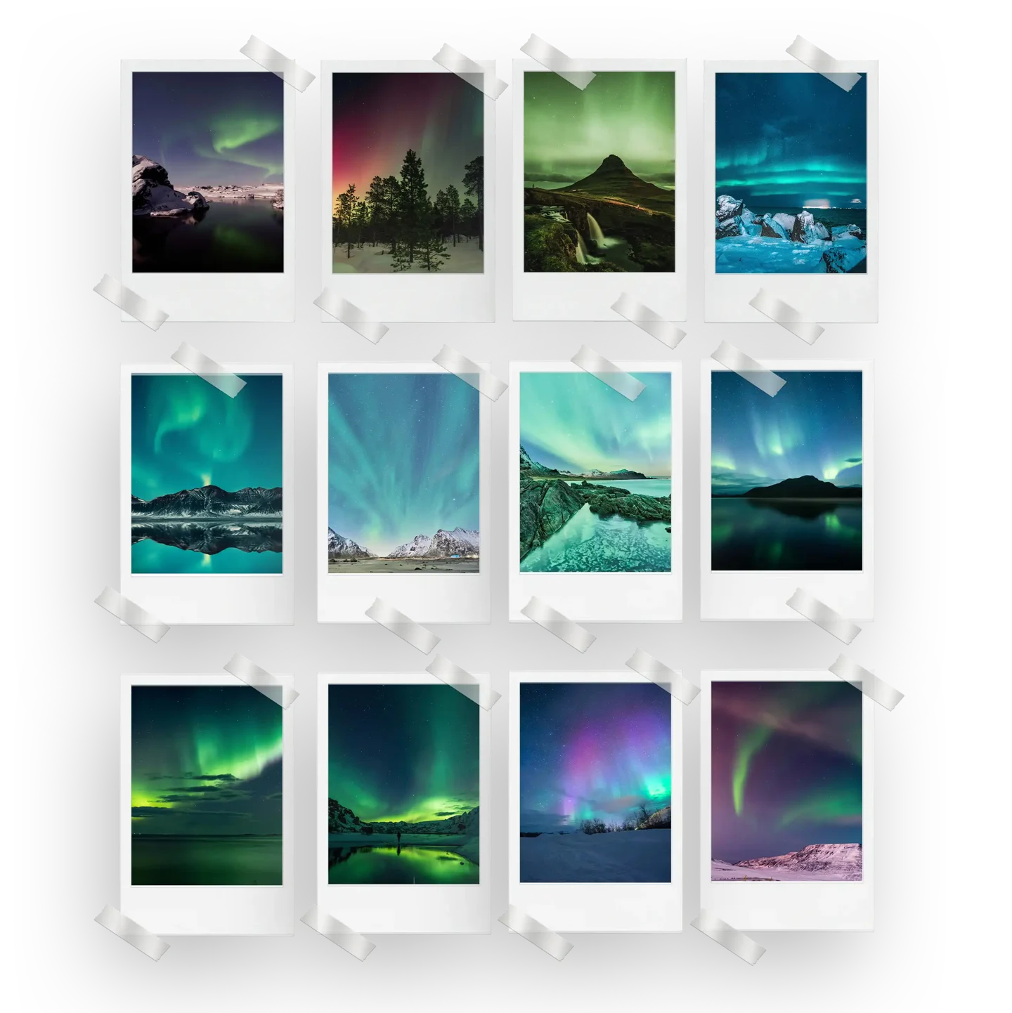 Northern Lights Prints Set of 12