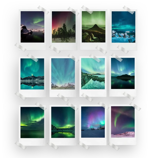 Northern Lights Prints Set of 12