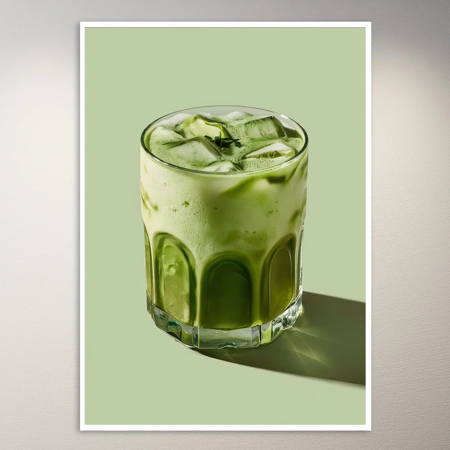 A Glass of Iced Matcha Latte Poster