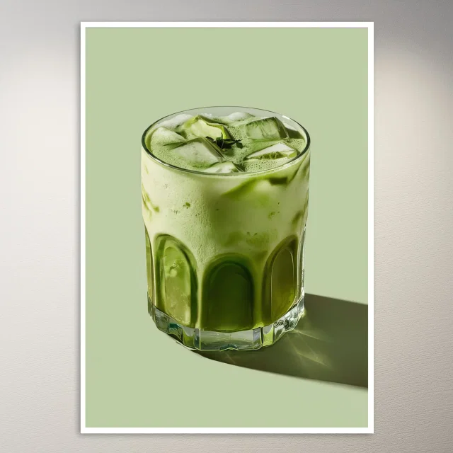 A Glass of Iced Matcha Latte Poster