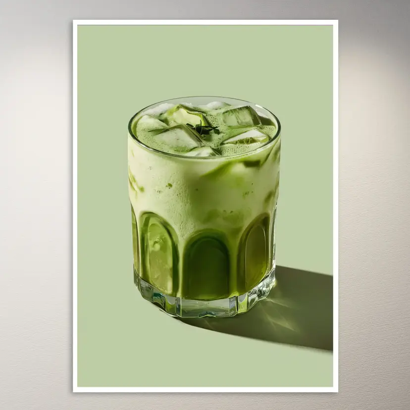 A Glass of Iced Matcha Latte Poster