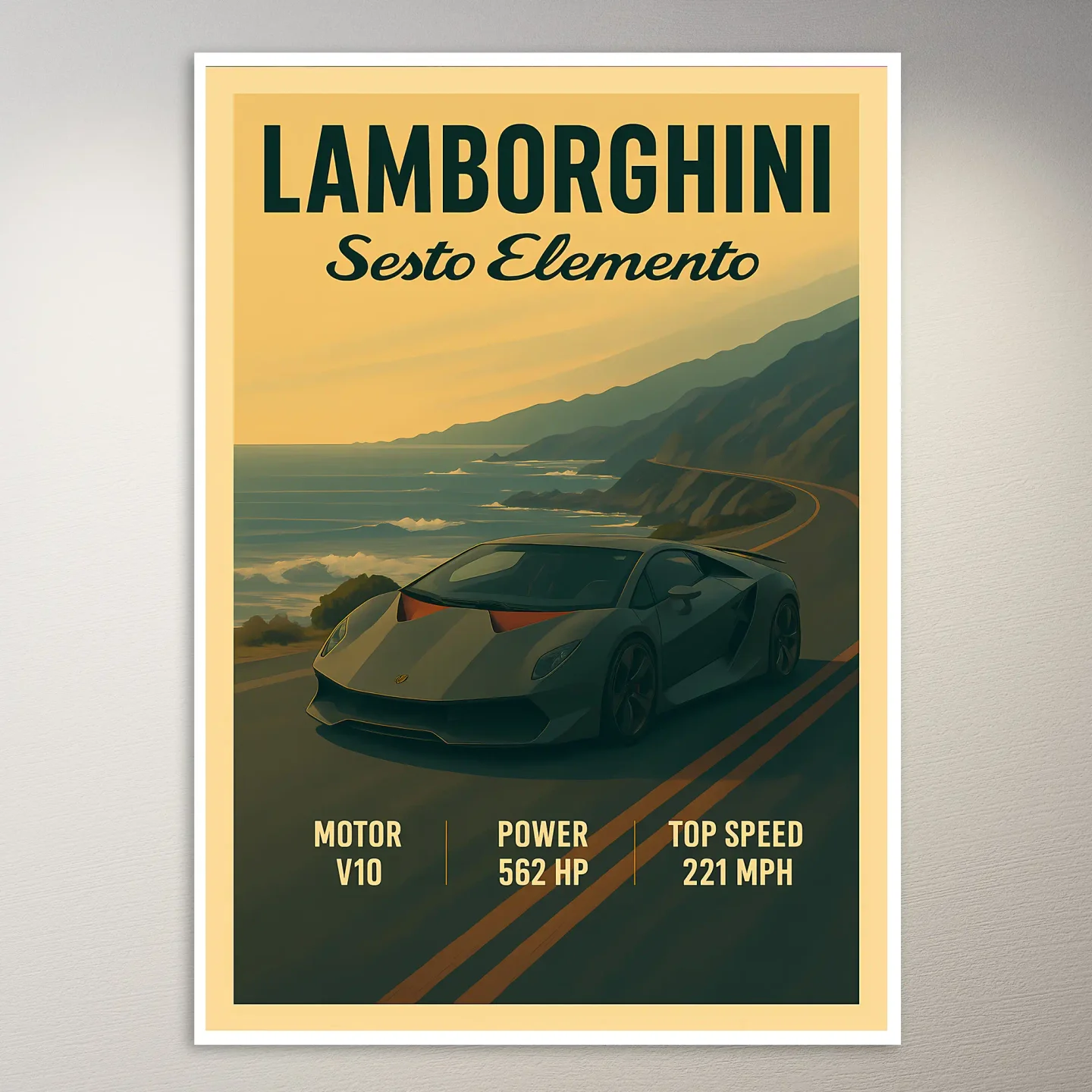 Lamborghini Sesto Elemento Poster
