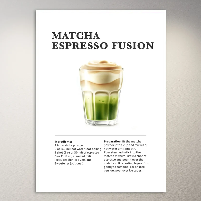 Matcha Espresso Drink Poster
