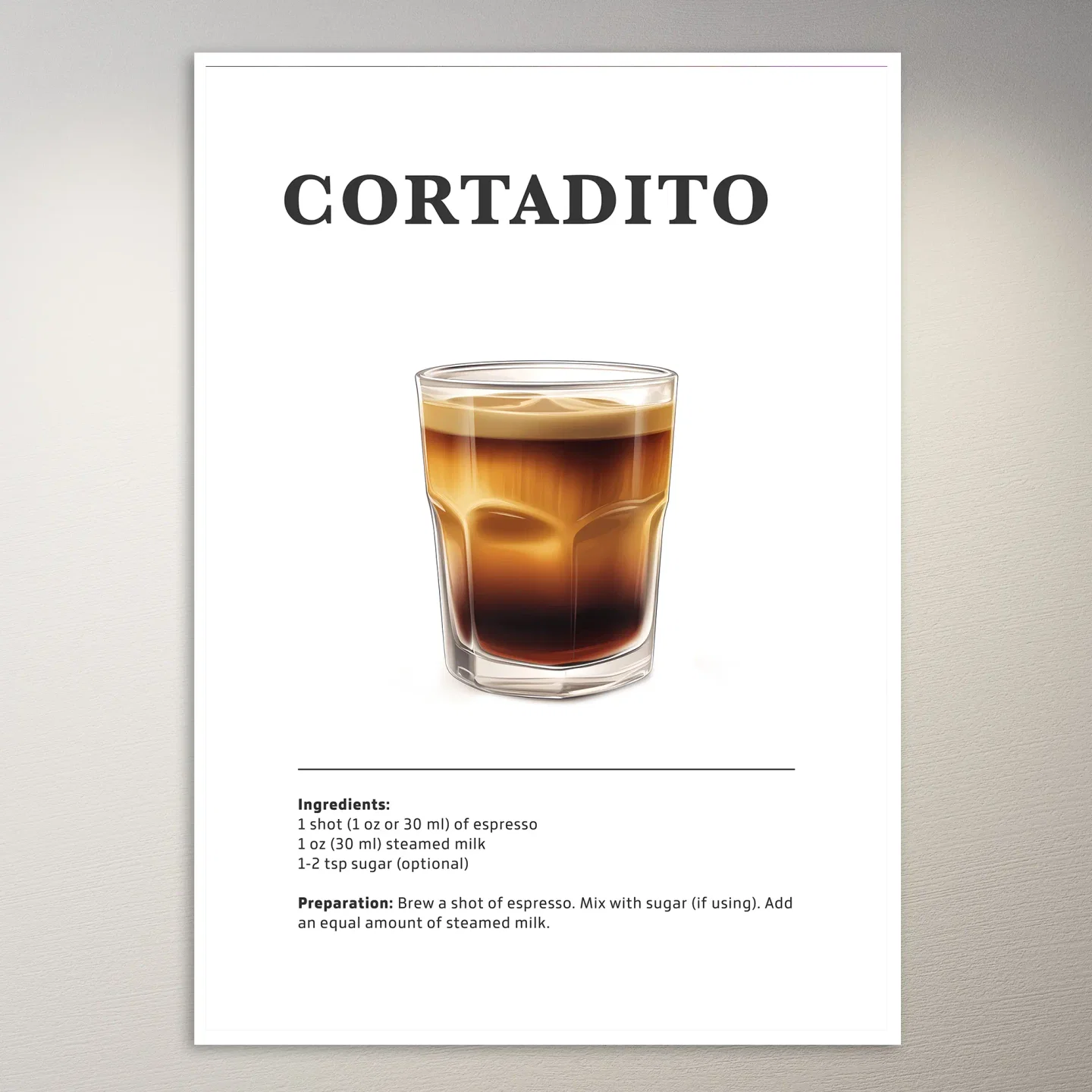 Cortadito Coffee Drink Poster