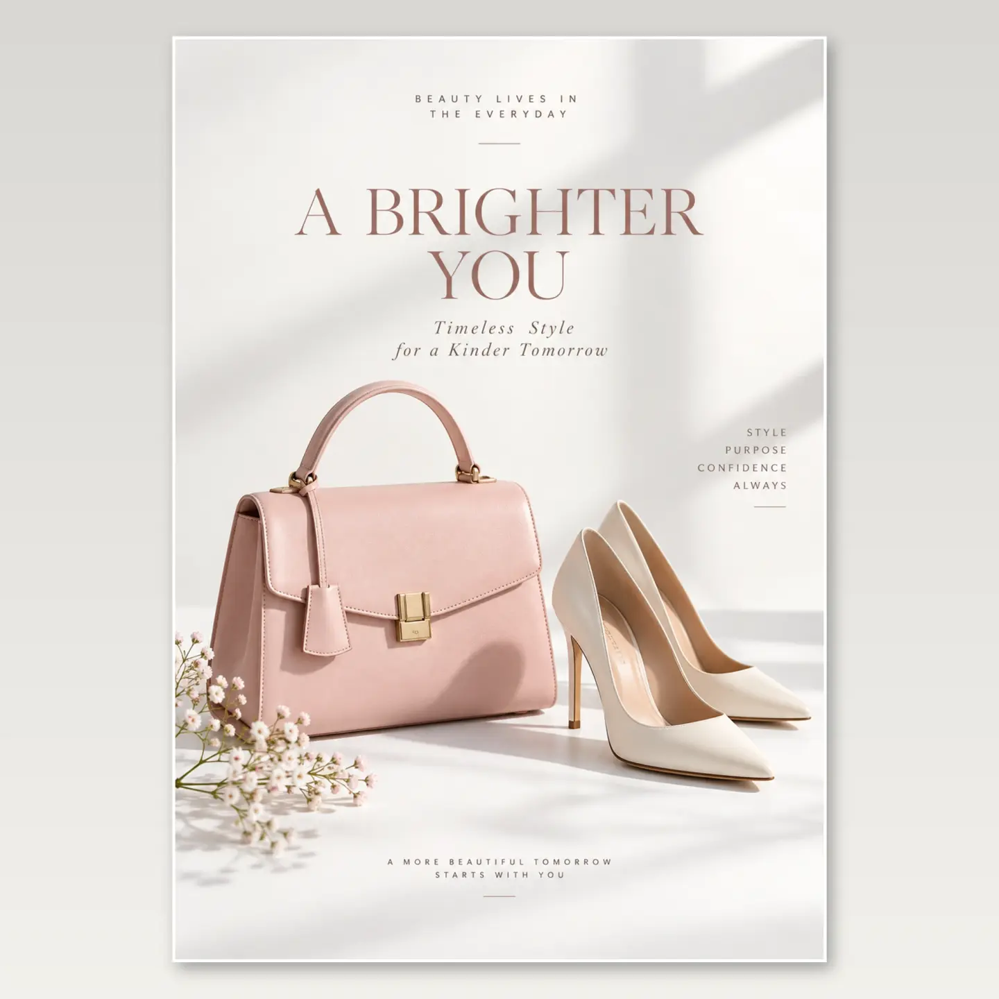 Pink Handbag Still Life A4 Poster mockup