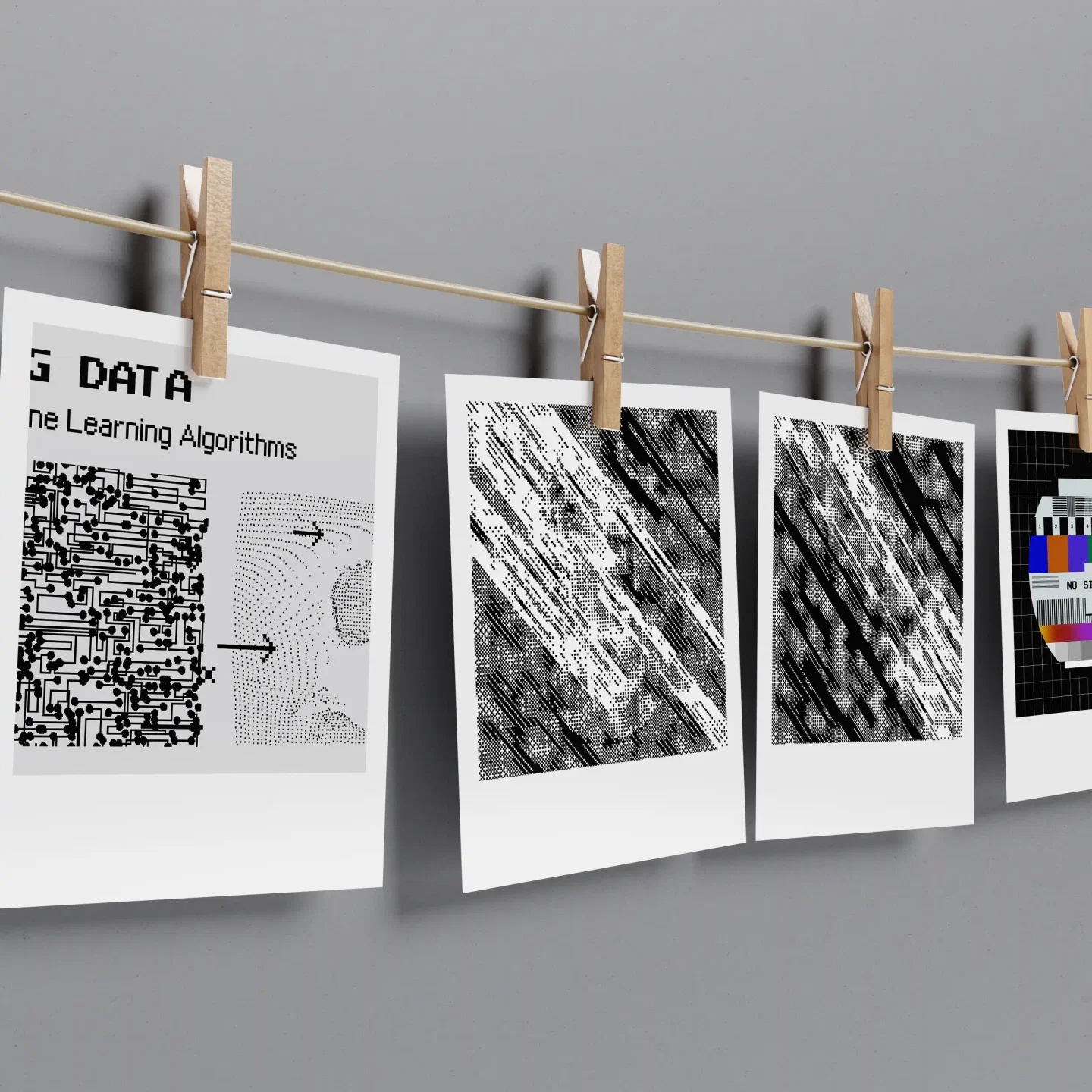 Glitch Aesthetic Prints Set of 12