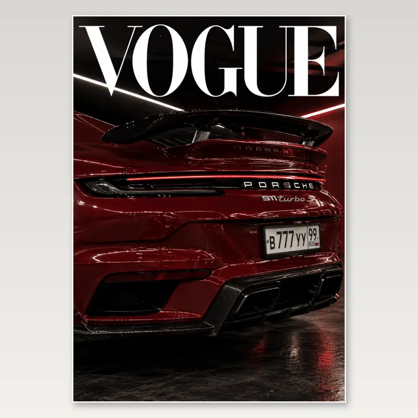 Vogue Red Car A4 Poster