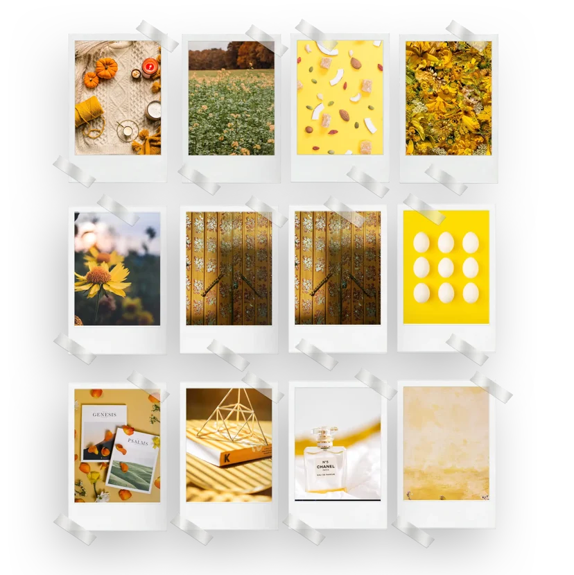 Yellow Aesthetic Prints Set of 12