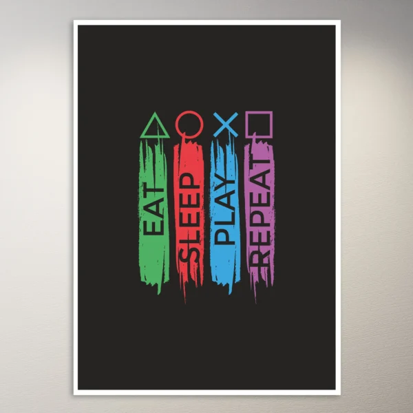 Eat Sleep Play Repeat | Gaming Poster