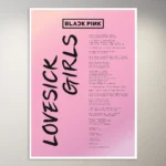 BlackPink Lovesick Girls Lyrics Poster | K-Pop Poster | BlackPink Poster