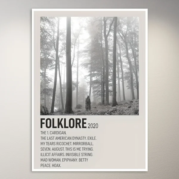 Taylor Swift Folklore Poster | Music Poster