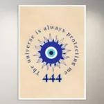 Angel Number 444 The Universe is always protecting me | Aesthetic Poster