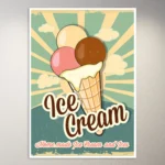 Ice Cream Sign Vintage Poster