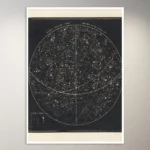 Visible heavens from January 21st to April 17th (1850) Astronomy Poster