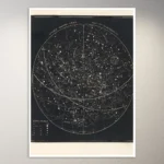 Visible heavens from July 22nd to October 31st (1850) Astronomy Poster