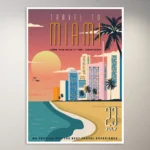 Vintage Travel to Miami Poster