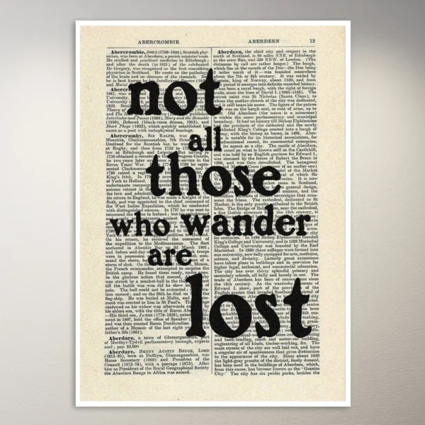 Not all those who wander are lost | Aesthetic Poster