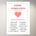 Baddie Affirmations | Positvity Poster | Aesthetic Poster