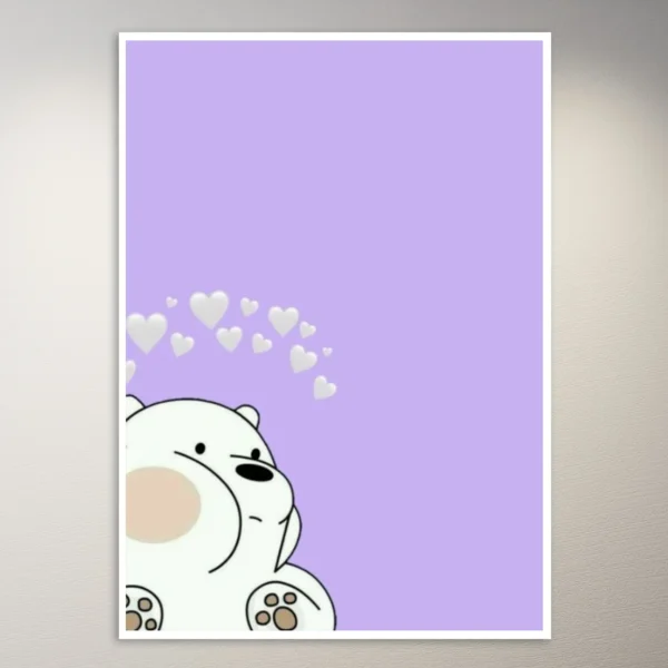 Panda | Cute Lilac Aesthetic Poster