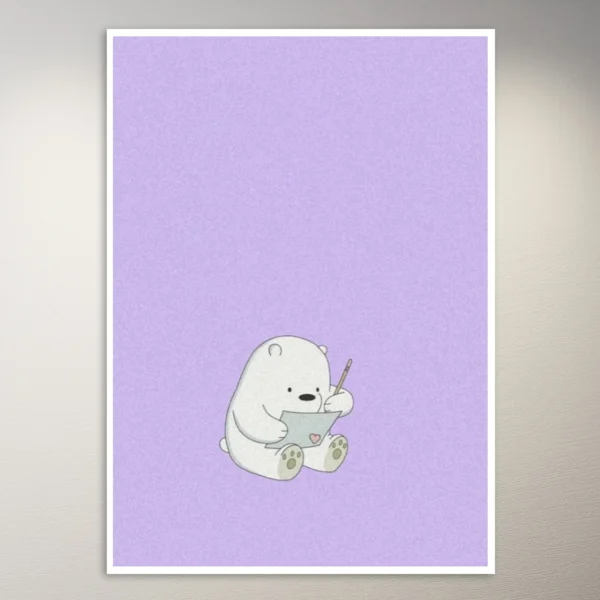 Panda eating Ramen | Cute Lilac Aesthetic Poster