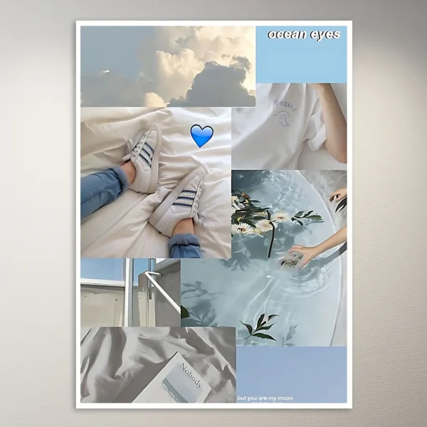 Blue Aesthetic Moodboard Poster