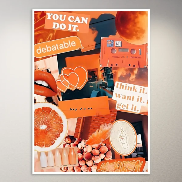 Orange Aesthetic Moodboard Poster