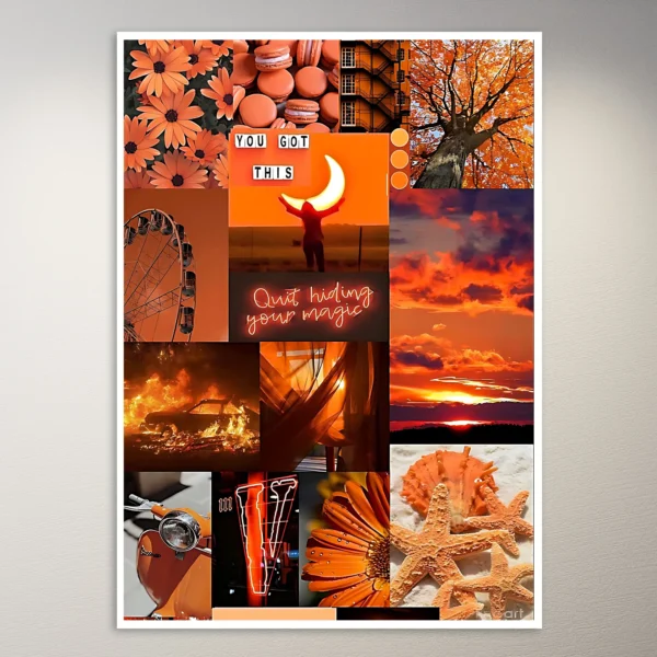 Orange Moodboard Aesthetic Poster