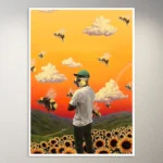 Aesthetic Boy in a field of Sunflowers | Aesthetic Poster