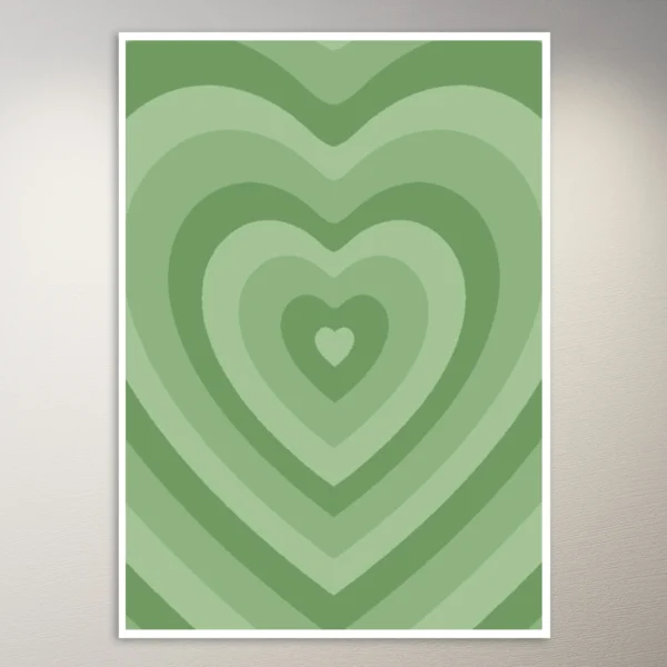 Green Vintage Heart | Aesthetic Poster