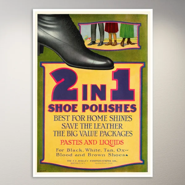 Vintage 2 in 1 Shoe Polish Poster