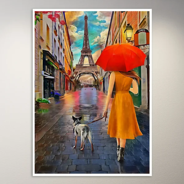 Vintage Paris Watercolor Art Poster