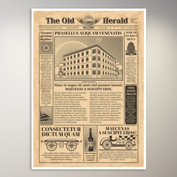 Vintage Newspaper Design Poster