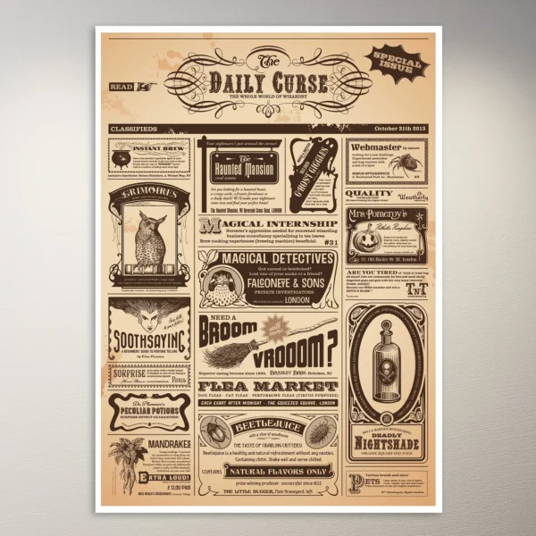 Vintage Newspaper Design Poster