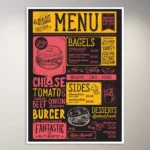 Vintage Bagel Menu Poster