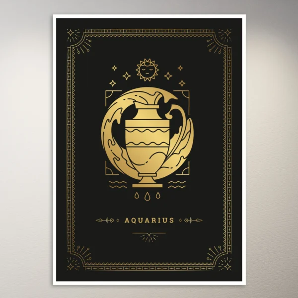 Aquarius Zodiac Sign Poster